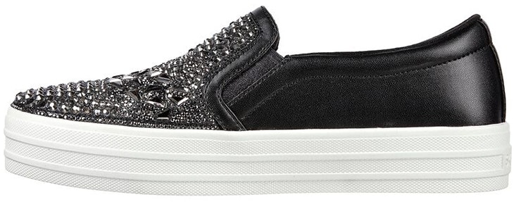 women-skechers-double-up-black-low-top-155553-blk
