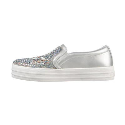 (W) Skechers Double Up 'Silver Low Top'