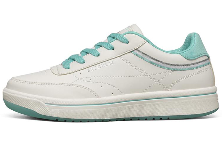 (Women) Skechers Downtown Low-TopSneakers White/Green 74431-WAQ
