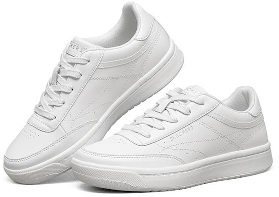 Skechers Downtown 低幫板鞋 女款 白 Lookbook Skechers Downtown 低幫板鞋 女款 白