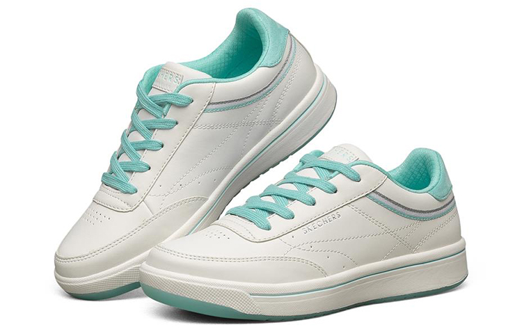 Lookbook Skechers Downtown 低幫板鞋 女款 白綠