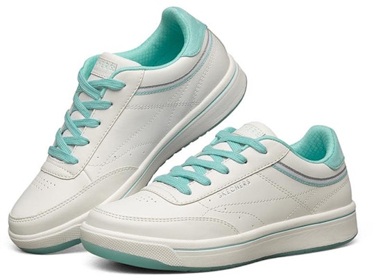 Skechers Downtown 低幫板鞋 女款 白綠 Lookbook Skechers Downtown 低幫板鞋 女款 白綠