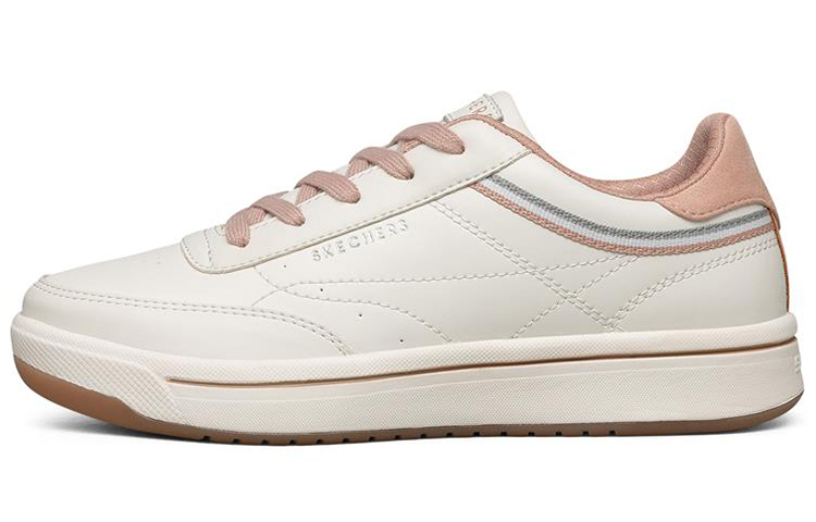 (Women) Skechers Downtown Low-Top Sneakers White/Pink 74431-WLPK
