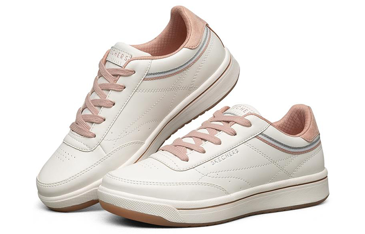 Lookbook Skechers Downtown 低幫板鞋 女款 白粉色