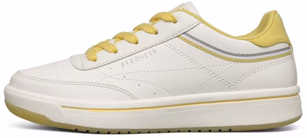 (Women) Skechers Downtown Low-Top Sneakers White/Yellow 74431-WYL (Women) Skechers Downtown Low-Top Sneakers White/Yellow 74431-WYL