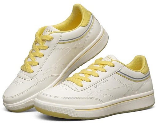 Skechers Downtown 低幫板鞋 女款 白黃 Lookbook Skechers Downtown 低幫板鞋 女款 白黃