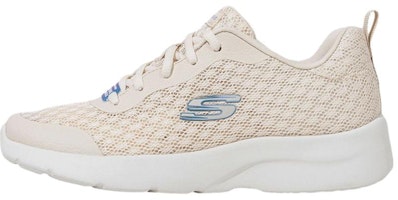 (Women) Skechers Dynamight 2.0 Low Top Sneakers 'Cream White Blue' 149542-NAT (Women) Skechers Dynamight 2.0 Low Top Sneakers 'Cream White Blue' 149542-NAT