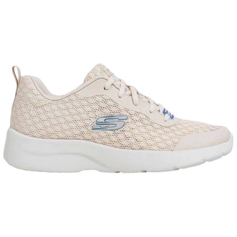 Order (W) Skechers Dynamight 2.0 Sepatu Low Top 'Cream White Blue' 149542-NAT
