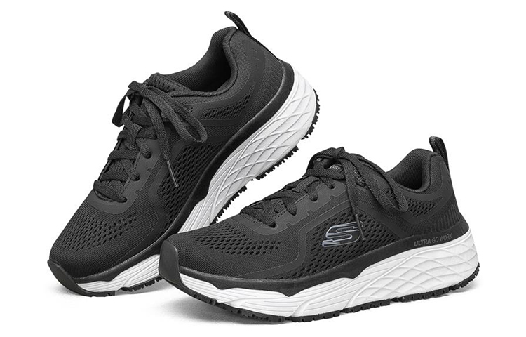Lookbook (W) Skechers Elite SR Lage Sneakers Zwart/Wit 108029-BKW