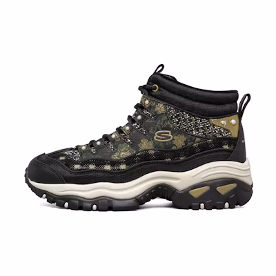 (W) Skechers Energy High-Top Running Shoes Black/Gold
