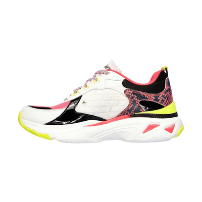 (W) Skechers Energy Racer Low-Top Running Shoes White/Red/Black