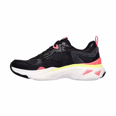 (W) Skechers Energy Racer Low-Top Running Shoes Black/Red
