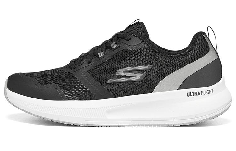 (Women) Skechers Fashion Shock-Absorbing Lightweight Running Sneaker 'Black White' 128106-BKSL