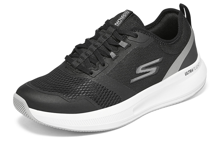 Lookbook (W) 斯凯奇时尚减震轻便跑步运动鞋“黑白” 128106-BKSL