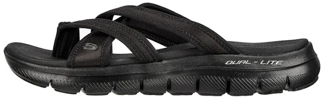 (Women) Skechers Flex Appeal 2.5 Slippers 'Casual Comfort Black' 119248-BBK (Women) Skechers Flex Appeal 2.5 Slippers 'Casual Comfort Black' 119248-BBK