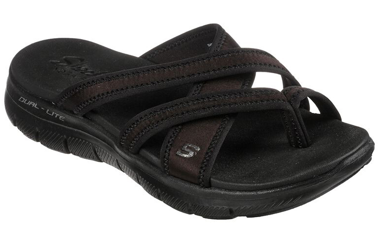 Lookbook (Women) Skechers Flex Appeal 2.5 Slippers 'Casual Comfort Black' 119248-BBK