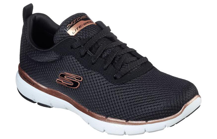 Lookbook (W) Skechers Flex Appeal 3.0 'Hitam Emas' 13070-BKRG