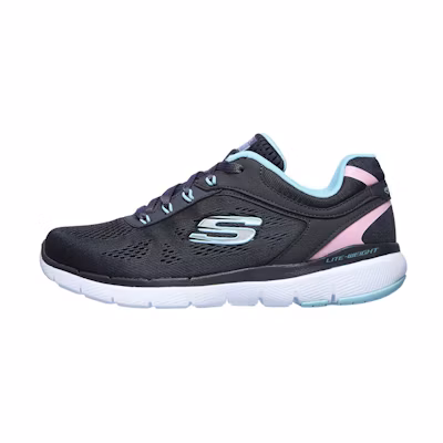 (W) Skechers Flex Appeal 3.0 'Grey Blue Pink'