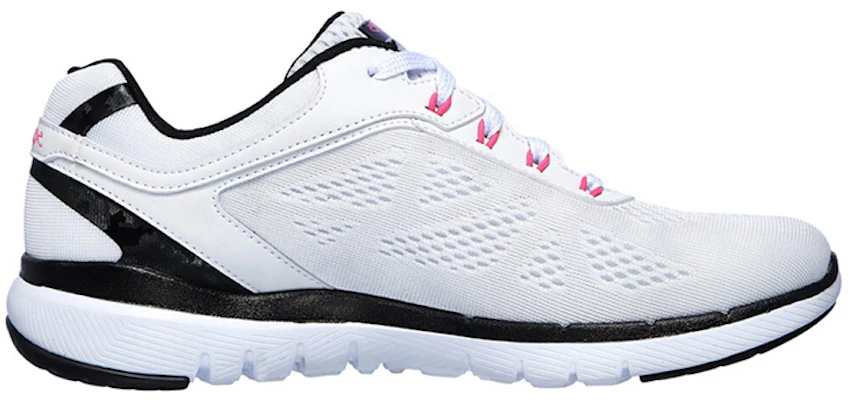 (W) Skechers Flex Appeal 3.0 Lage Sportschoen Wit/Zwart/Roze 13474-WBHP Order (W) Skechers Flex Appeal 3.0 Lage Sportschoen Wit/Zwart/Roze 13474-WBHP