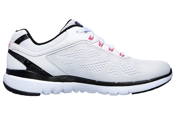 Order (W) Skechers Flex Appeal 3.0 Kasut Lari Rendah Putih/Hitam/Merah Jambu 13474-WBHP