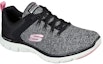 Lookbook (W) Skechers Flex Appeal 4.0 'Hitam Kelabu' 149307-BKPK