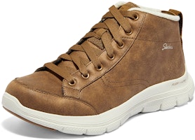 Skechers Flex Appeal 4.0 保暖耐磨 舒適 中筒 雪地靴 女款 栗色 Lookbook Skechers Flex Appeal 4.0 保暖耐磨 舒適 中筒 雪地靴 女款 栗色