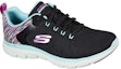 Lookbook (W) Skechers Flex Appeal 4.0 'Dream Easy Hitam Ungu' 149571-BKMT