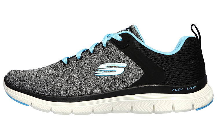 (Women) Skechers Flex Appeal 4.0 'Grey Black Blue' 149307-BKLB