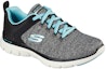 Lookbook (W) Skechers Flex Appeal 4.0 'Kelabu Hitam Biru' 149307-BKLB