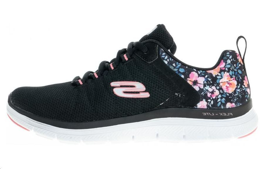 (Women) Skechers Flex Appeal 4.0 Black 'Comfort Versatile Shock Absorbing Durable Low Top Running Shoe' 149586-WBKMT