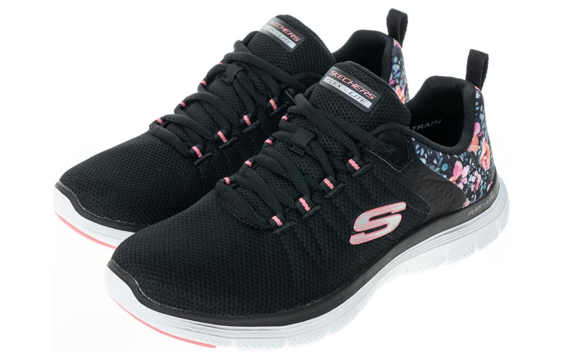 Lookbook (W) Skechers Flex Appeal 4.0 Noir ''Confort Polyvalent Amorti Durable Baskets Basses'' 149586-WBKMT