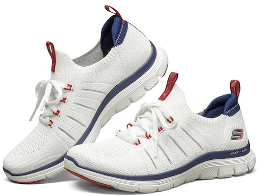 Skechers Flex Appeal 4.0 時尚百搭 低筒休閒跑步鞋 女款 白藍色 Lookbook Skechers Flex Appeal 4.0 時尚百搭 低筒休閒跑步鞋 女款 白藍色