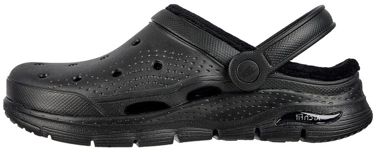 women-skechers-foamies-arch-fit-lined-cozy-gal-black-hollow-cut-sport-slide-111386-bbk