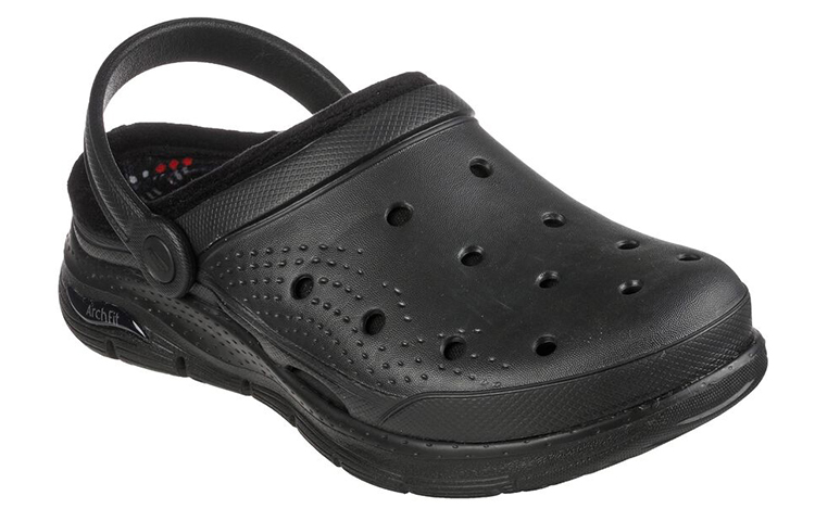 Lookbook (Women) Skechers Foamies: Arch Fit Lined-Cozy Gal 'Black Hollow Cut Sport Slide' 111386-BBK