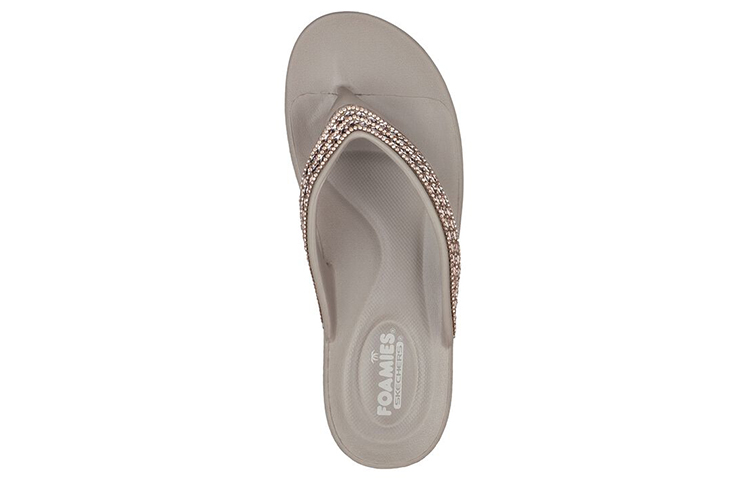 Shop Skechers Foamies: 閃亮運動拖鞋 女款 棕色