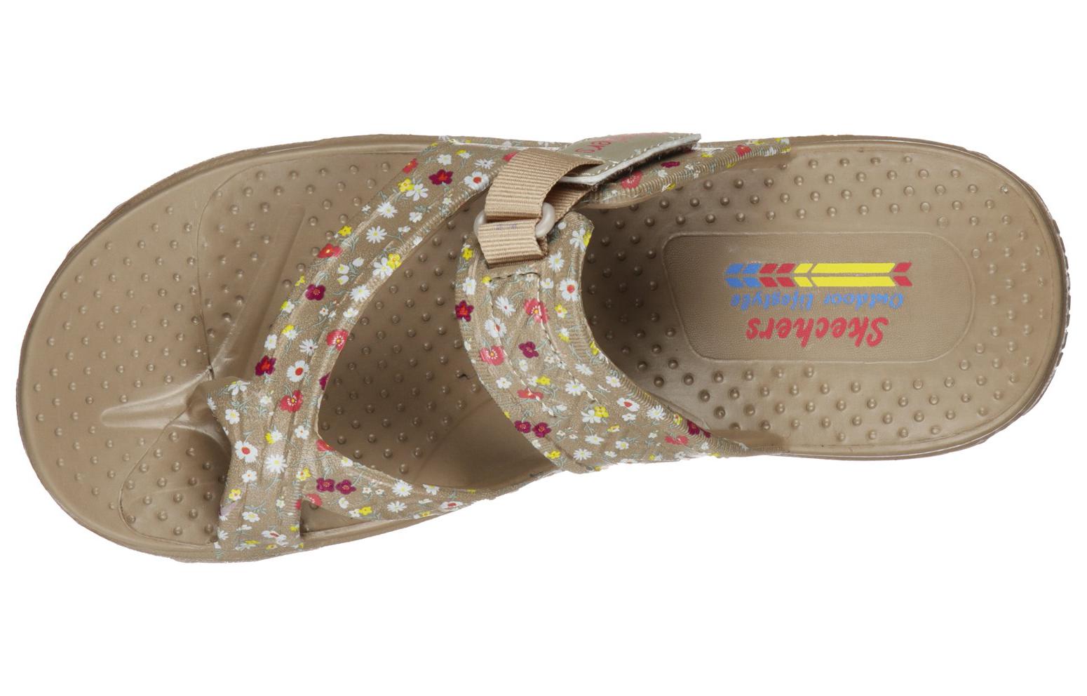 Lookbook (Women) Skechers Foamies: Reggae-Ditzy Bloom Slipper 'Coffee Multicolor' 111156-TPMT