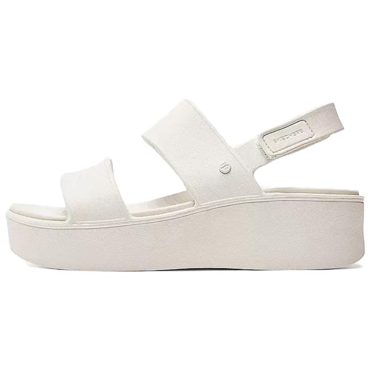 (Women) Skechers Foamies 'White Comfort Breathable Magic Tape Sandals' 111257-WHT