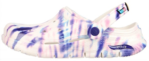 (Women) Skechers Foamies Arch Fit 'Hippie Mania White Purple' 111384-WPUR (Women) Skechers Foamies Arch Fit 'Hippie Mania White Purple' 111384-WPUR