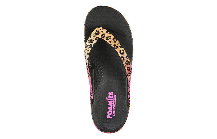 Shop Skechers Foamies: Bay Breeze-Wild Kitten 女款黑色人字拖鞋