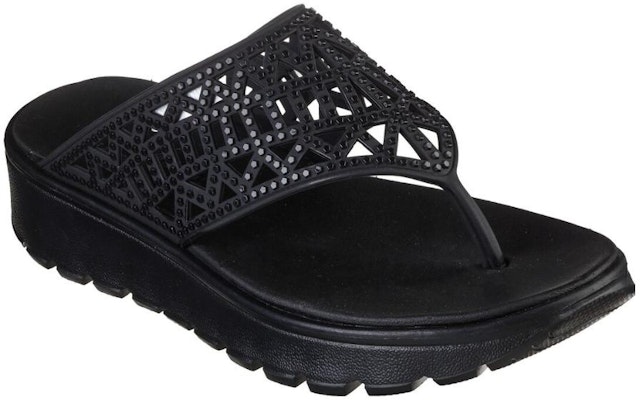 (W) Skechers Foamies Footsteps 'She's Cute All Black' Hitam Penuh 111096-BBK Lookbook (W) Skechers Foamies Footsteps 'She's Cute All Black' Hitam Penuh 111096-BBK