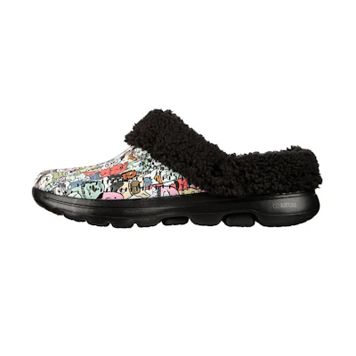 (W) Skechers Foamies Go Walk 5 Slides 'Dogs for Life Black Multicolor'