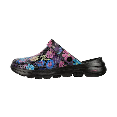 (W) Skechers Foamies Go Walk 'Black Purple Blue'