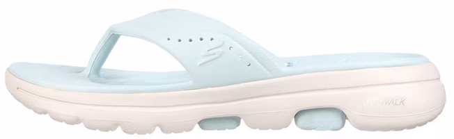 (Women) Skechers Foamies Go Walk White Blue 'Comfort Thong Sport Slide' 111289-MNT (Women) Skechers Foamies Go Walk White Blue 'Comfort Thong Sport Slide' 111289-MNT