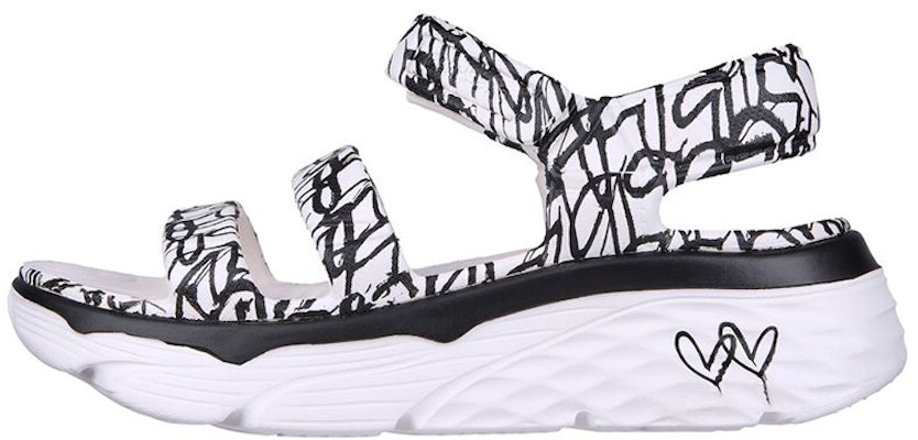 (Women) Skechers Foamies Max Cushioning 'About Love Black and White' 111323-WBK Buy (Women) Skechers Foamies Max Cushioning 'About Love Black and White' 111323-WBK