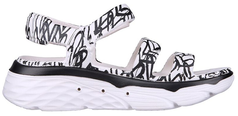 Skechers Foamies Max Cushioning-About Love 厚底涼鞋 女款 黑白 Order Skechers Foamies Max Cushioning-About Love 厚底涼鞋 女款 黑白