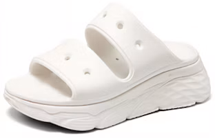 Lookbook Skechers Foamies 厚底防滑耐磨 一字拖鞋 女款 白色