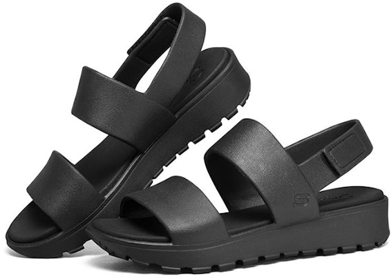 (W) スケッチャーズ フットステップ サンダル (黒) 111054-BBK Lookbook (W) スケッチャーズ フットステップ サンダル (黒) 111054-BBK