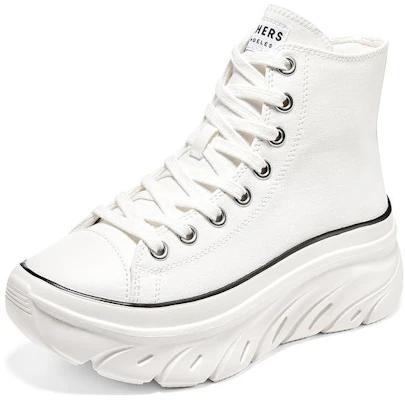 Skechers Street 防滑耐磨減震 高筒 帆布鞋 女款 白色 Lookbook Skechers Street 防滑耐磨減震 高筒 帆布鞋 女款 白色