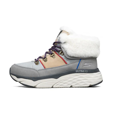 (W) Skechers Fur-Lined Winter Boots 'Grey White'