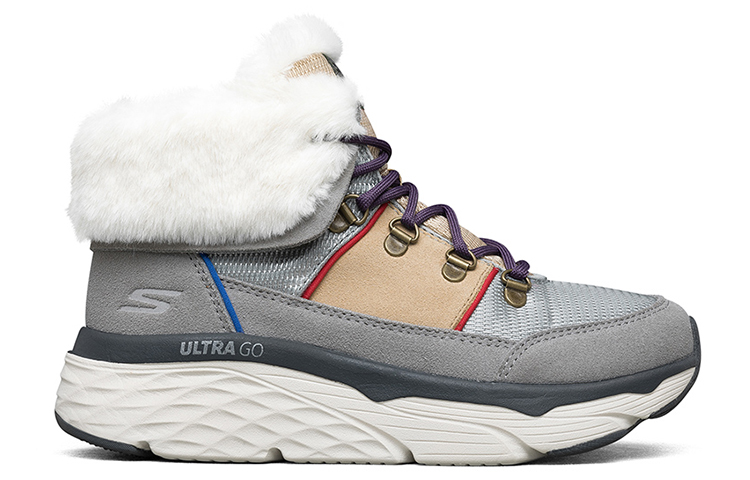 Lookbook (Women) Skechers Fur-Lined Winter Boots 'Grey White' 144352-GRY